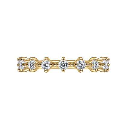 Nice - 14K Yellow Gold Single Prong Diamond Anniversary Band
