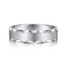 Nicholas - 14K White Gold 6mm - Satin Grooved Edge Men's Wedding Band