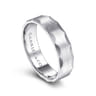 Nicholas - 14K White Gold 6mm - Satin Grooved Edge Men's Wedding Band