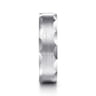 Nicholas - 14K White Gold 6mm - Satin Grooved Edge Men's Wedding Band