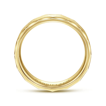 Nicholas - 14K Yellow Gold 6mm - Satin Grooved Edge Men's Wedding Band