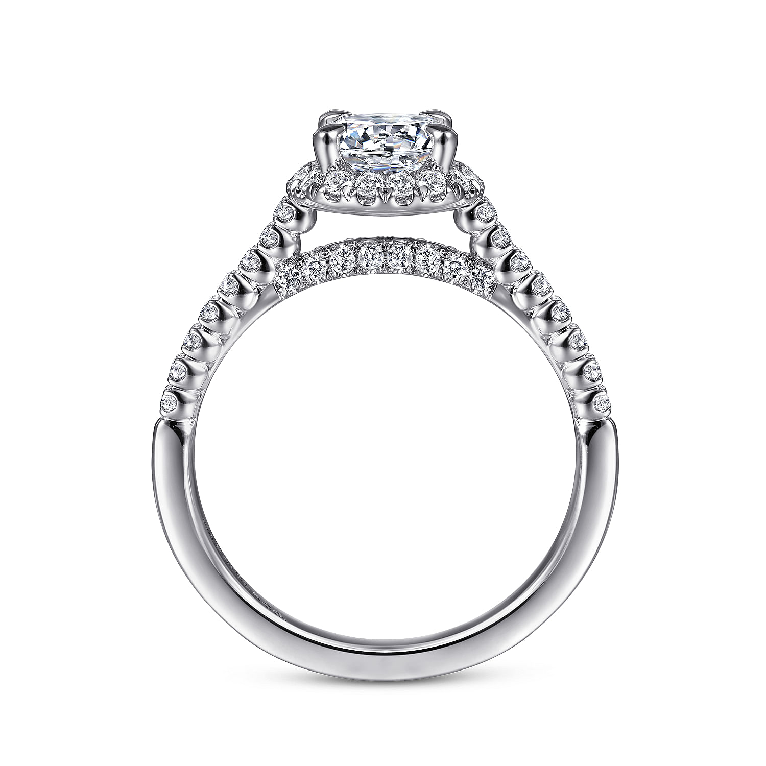 Nicia - 14K White Gold Round Halo Diamond Engagement Ring - 0.3 ct - Shot 2