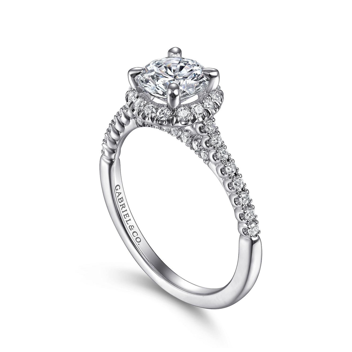 Nicia - 14K White Gold Round Halo Diamond Engagement Ring - 0.3 ct - Shot 3
