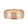 Nico - 14K Rose Gold Diamond Men's Wedding Ring in Satin Finish - 0.35 ct