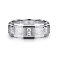 Nico - 14K White Gold Diamond Men's Ring in Satin Finish