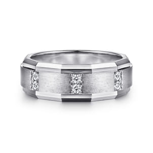 Nico - 14K White Gold Diamond Men's Ring in Satin Finish