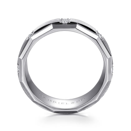 Nico - 14K White Gold Diamond Men's Ring in Satin Finish