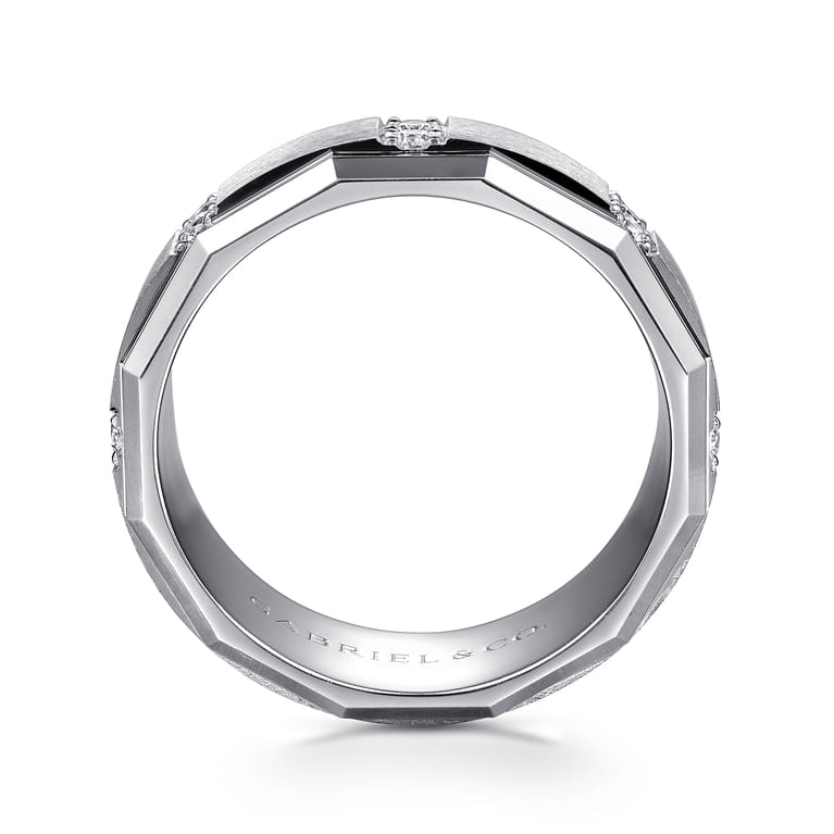 Nico - 14K White Gold Diamond Men's Ring in Satin Finish - 0.35 ct - Shot 2