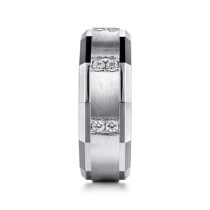 Nico - 14K White Gold Diamond Men's Ring in Satin Finish