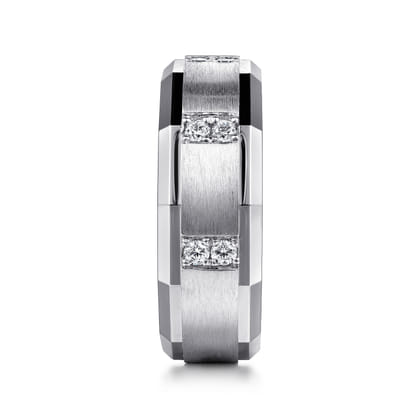 Nico - 14K White Gold Diamond Men's Ring in Satin Finish