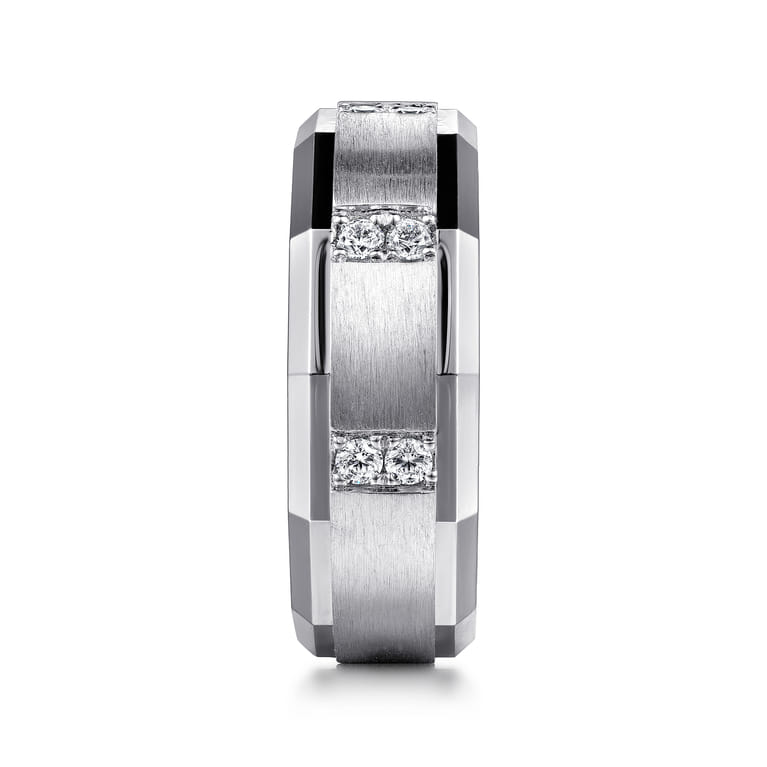 Nico - 14K White Gold Diamond Men's Ring in Satin Finish - 0.35 ct - Shot 4