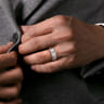 Nico - 14K White Gold Diamond Men's Ring in Satin Finish - 0.35 ct