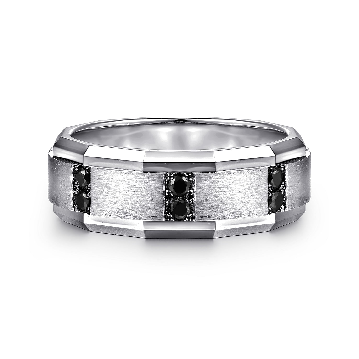 Nico - 14K White Gold Diamond and Black Diamond Mens Ring