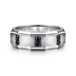 Nico - 14K White Gold Diamond and Black Diamond Mens Ring