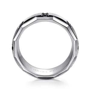 Nico - 14K White Gold Diamond and Black Diamond Mens Ring