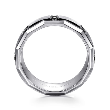 Nico - 14K White Gold Diamond and Black Diamond Mens Ring