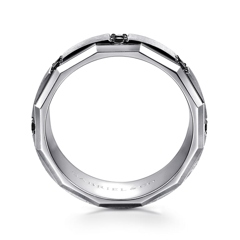 Nico - 14K White Gold Diamond and Black Diamond Mens Ring - 0.34 ct - Shot 2