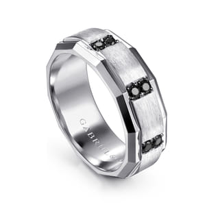 Nico - 14K White Gold Diamond and Black Diamond Mens Ring