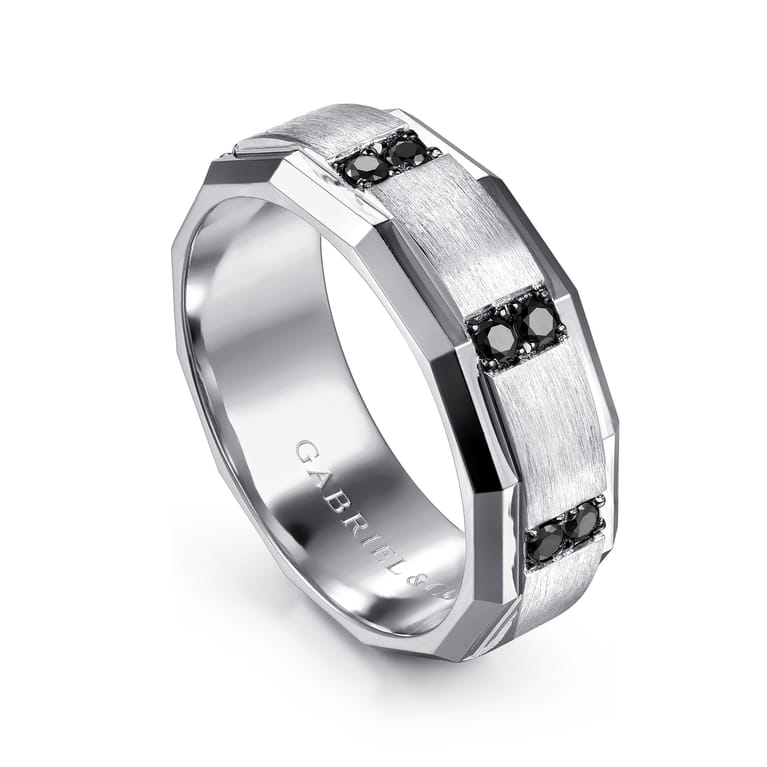 Nico - 14K White Gold Diamond and Black Diamond Mens Ring - 0.34 ct - Shot 3