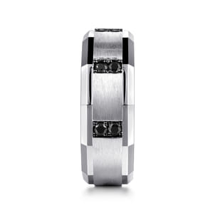 Nico - 14K White Gold Diamond and Black Diamond Mens Ring