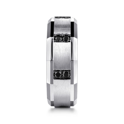 Nico - 14K White Gold Diamond and Black Diamond Mens Ring
