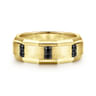 Nico - 14K Yellow Gold Black Diamond Men's Wedding Ring in Satin Finish - 0.34 ct