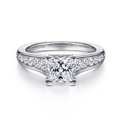 Nicola - 14K White Gold Princess Cut Diamond Channel Set Engagement Ring