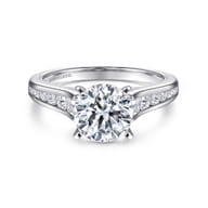 Nicola - 14K White Gold Round Diamond Channel Set Engagement Ring