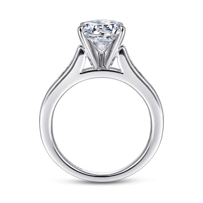 Nicola - 14K White Gold Round Diamond Channel Set Engagement Ring