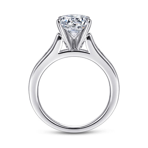 Nicola - 14K White Gold Round Diamond Channel Set Engagement Ring - 0.46 ct - Shot 2