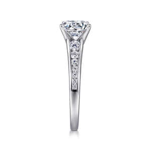 Nicola - 14K White Gold Round Diamond Channel Set Engagement Ring