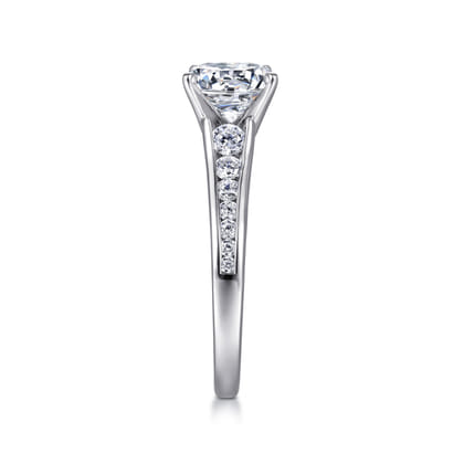Nicola - 14K White Gold Round Diamond Channel Set Engagement Ring