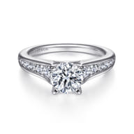 Nicola - 14K White Gold Round Diamond Channel Set Engagement Ring