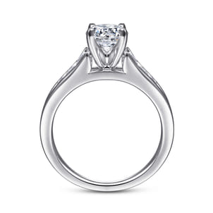 Nicola - 14K White Gold Round Diamond Channel Set Engagement Ring