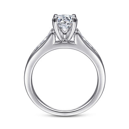 Nicola - 14K White Gold Round Diamond Channel Set Engagement Ring