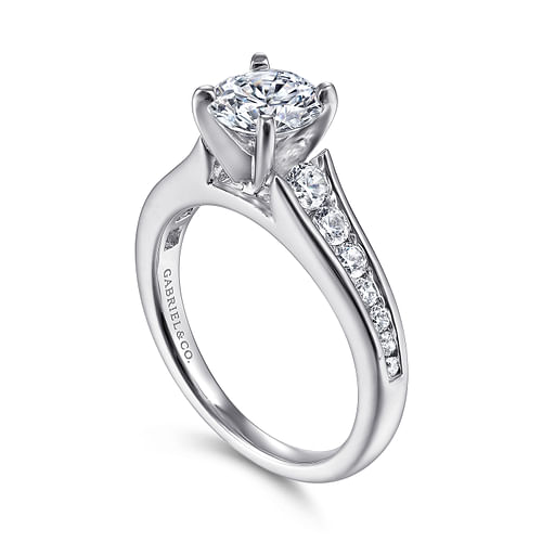 Nicola - 14K White Gold Round Diamond Channel Set Engagement Ring - 0.46 ct - Shot 3