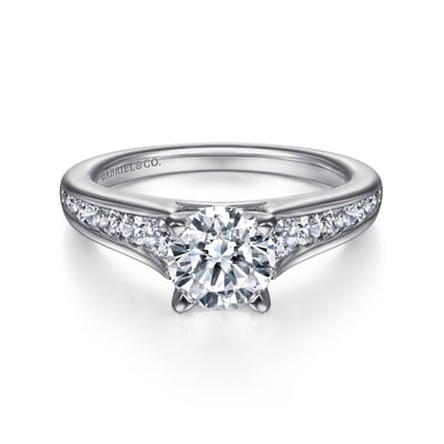 Nicola - Round Diamond Channel Set Engagement Ring in Platinum