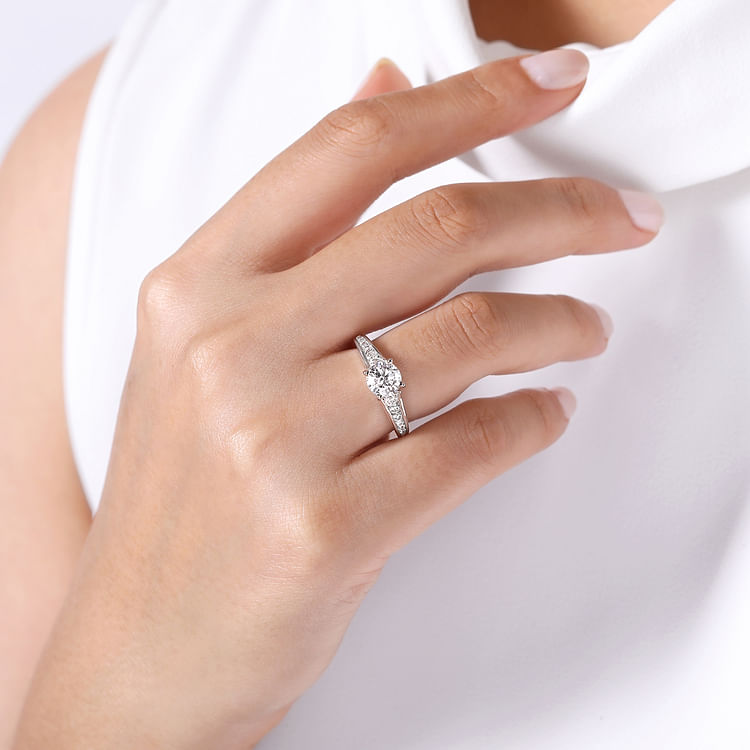 Nicola - Round Diamond Channel Set Engagement Ring in Platinum