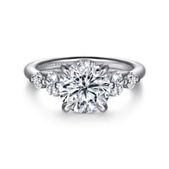 Nilla - 14K White Gold Round Diamond Engagement Ring