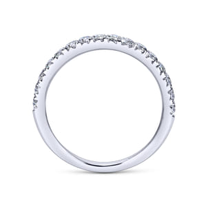 Nimes - 14K White Gold Fishtail Pave Diamond Wedding Band