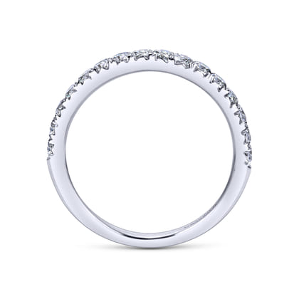 Nimes - 14K White Gold Fishtail Pave Diamond Wedding Band