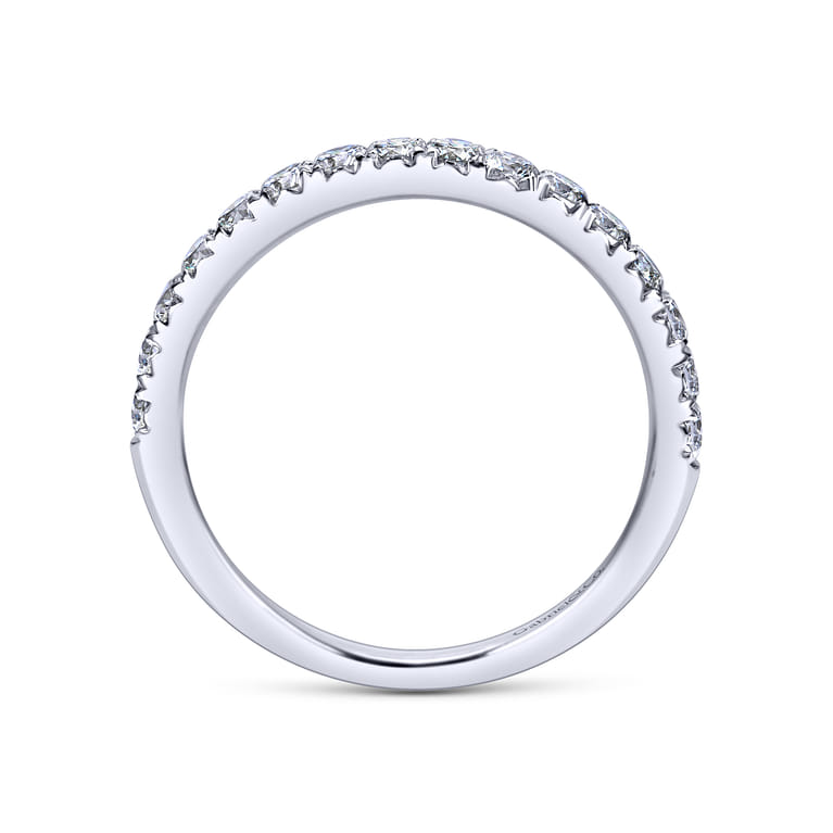 Straight Wedding Ring in 14k White Gold with Round Natural Diamond at Gabriel & Co. - Shot 2