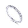 Straight Wedding Ring in 14k White Gold with Round Natural Diamond at Gabriel & Co.