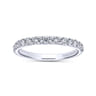 Straight Wedding Ring in 14k White Gold with Round Natural Diamond at Gabriel & Co.