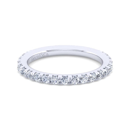 Nimes - 14K White Gold Round 21 Stone Diamond Anniversary Band