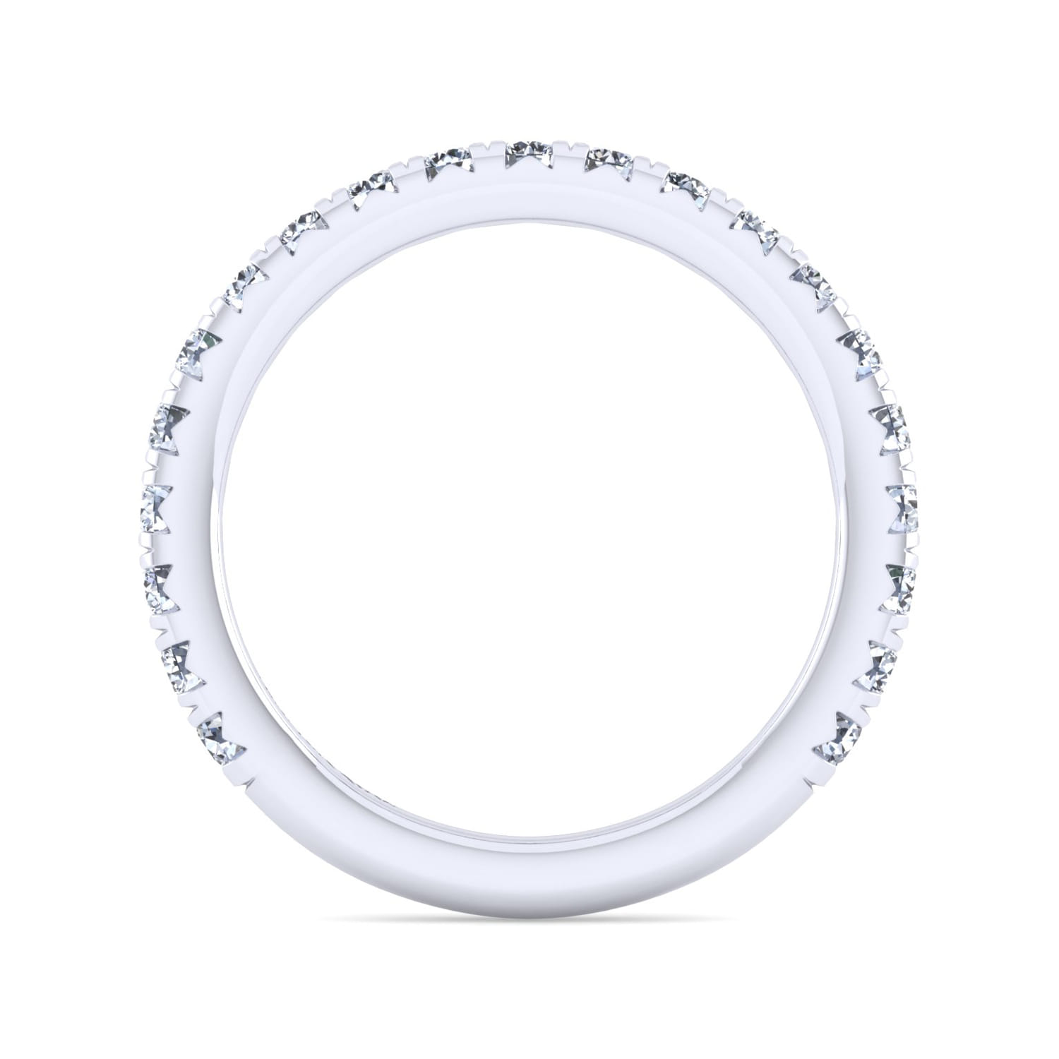 Straight Wedding Ring in 14k White Gold with Round Natural Diamond at Gabriel & Co. - Shot 2