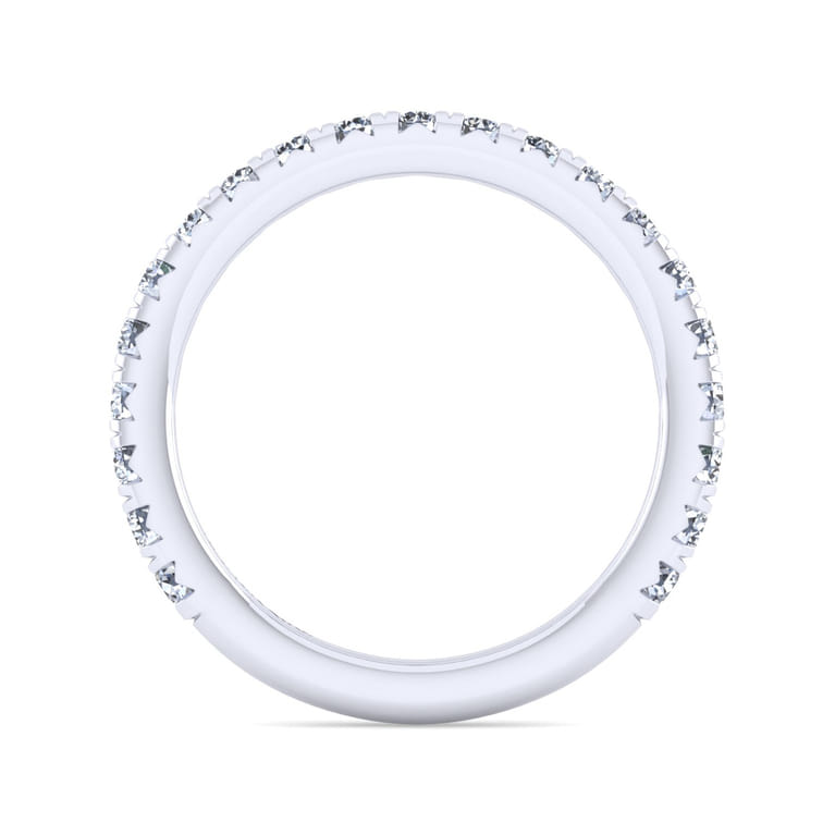 Straight Wedding Ring in 14k White Gold with Round Natural Diamond at Gabriel & Co. - Shot 2