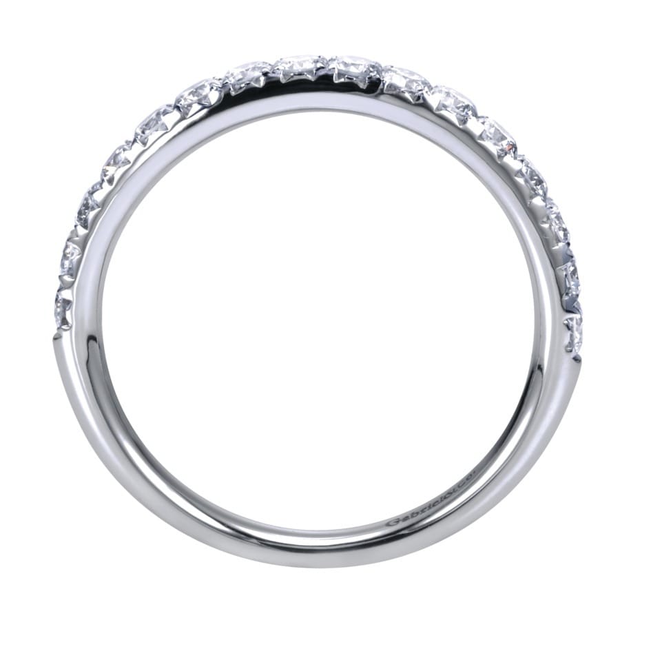 Straight Wedding Ring in Platinum with Round Natural Diamond at Gabriel & Co. - Shot 2
