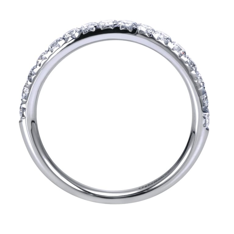Straight Wedding Ring in Platinum with Round Natural Diamond at Gabriel & Co. - Shot 2