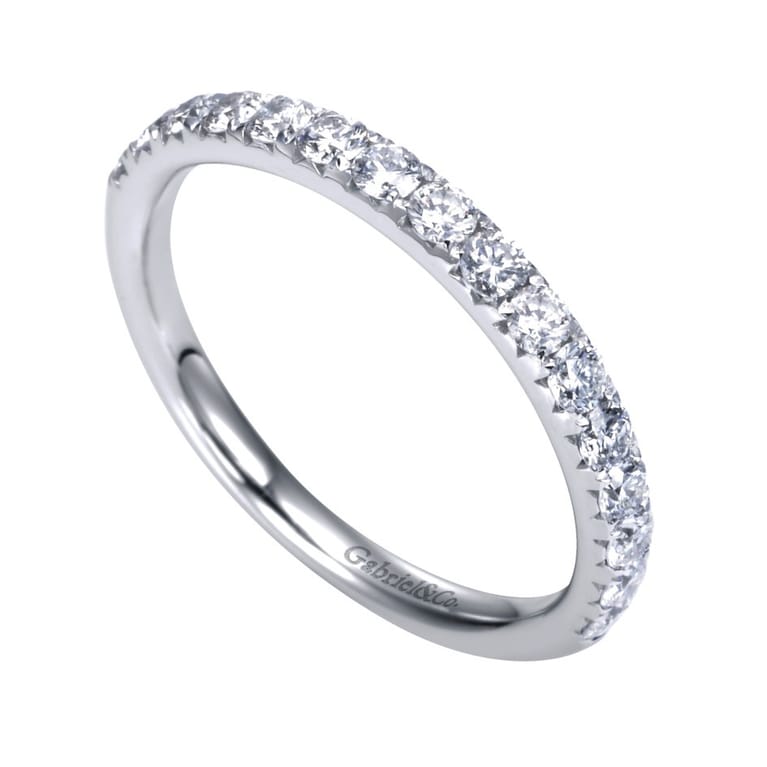 Straight Wedding Ring in Platinum with Round Natural Diamond at Gabriel & Co. - Shot 3